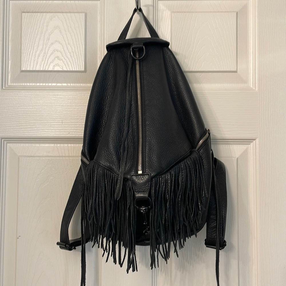 Rebecca Minkoff Julian backpack. Black pebbled leather with black hardware